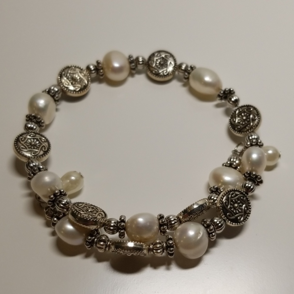 White Beaded Bracelet